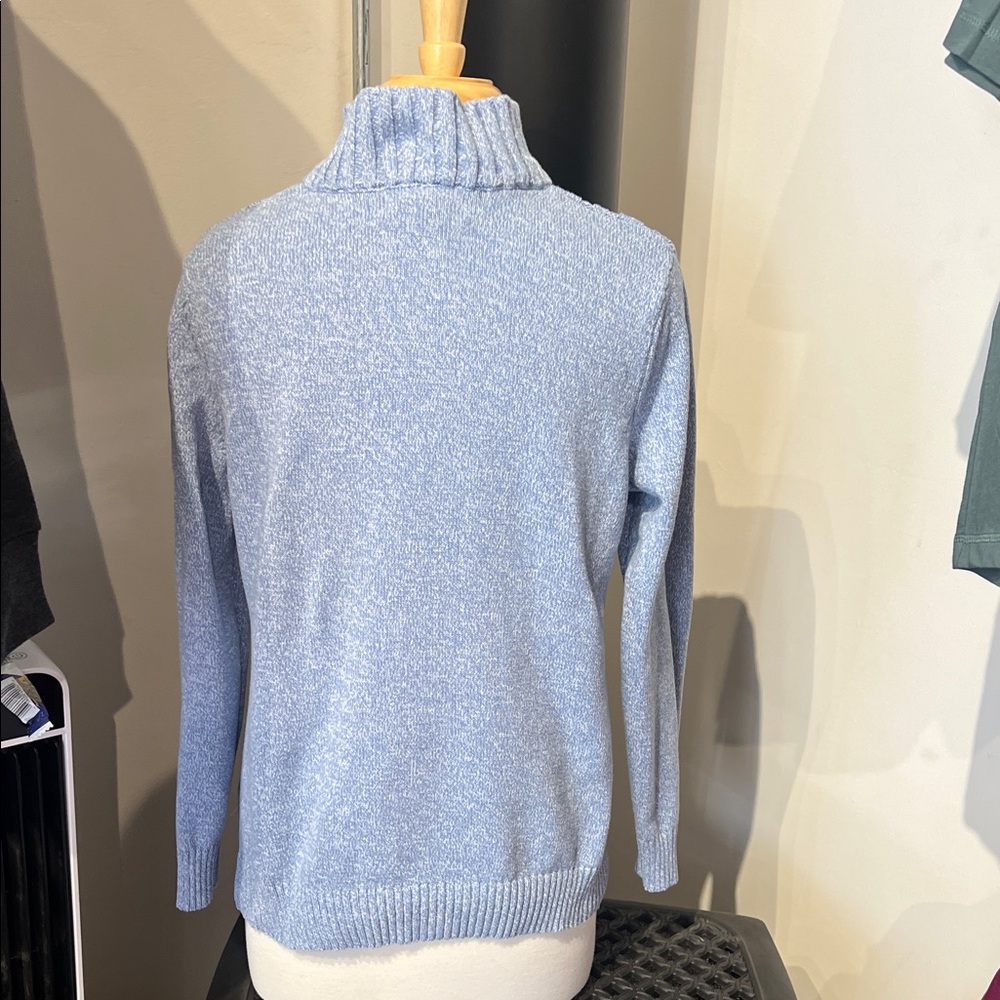 Karen Scott Light Blue Cowl Neck Sweater - Picture 4 of 4